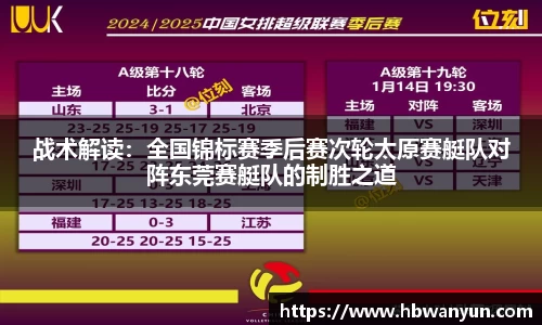 战术解读：全国锦标赛季后赛次轮太原赛艇队对阵东莞赛艇队的制胜之道
